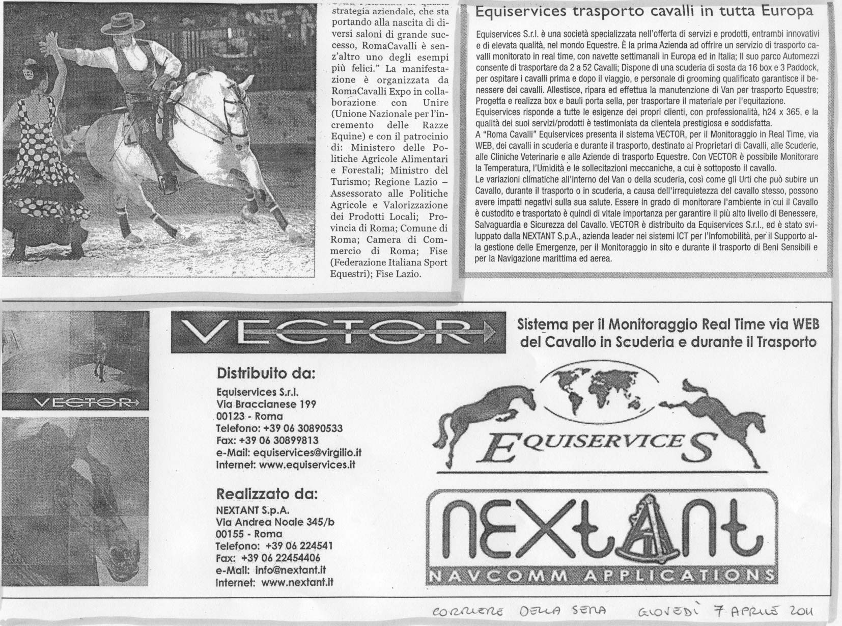 articolo sui cavalli corriere della sera Equiservices